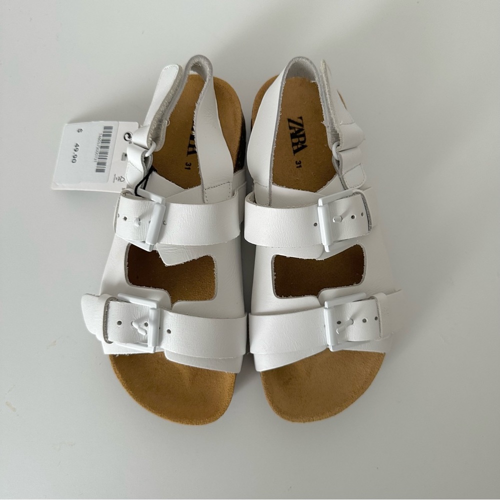 NWT Zara White Leather Sandals